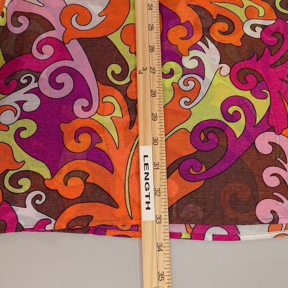 Athleta Dress Medium Multi Tunic Cover Up Mod Psychedelic Leaves Resort - Picture 12 of 14